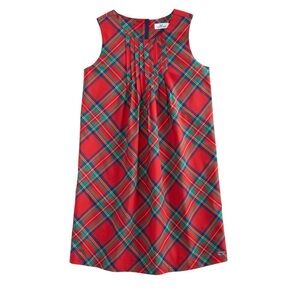 Vineyard Vines Jolly Plaid Red Holiday Dress Youth Size 12